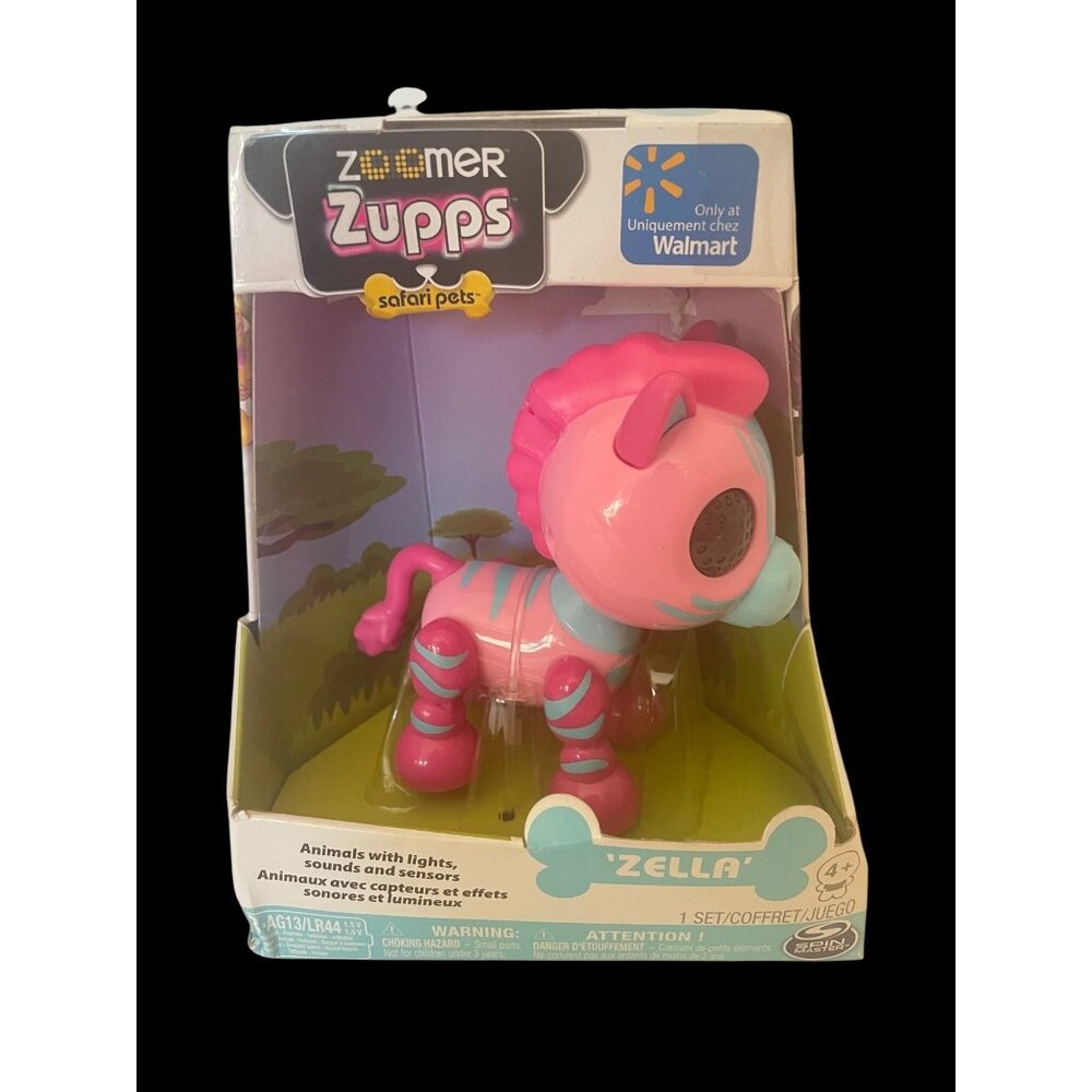 Zoomer Zupps Safari Pets Interactive Toy "Zella" Pink/Blue Exclusive Walmart Edi